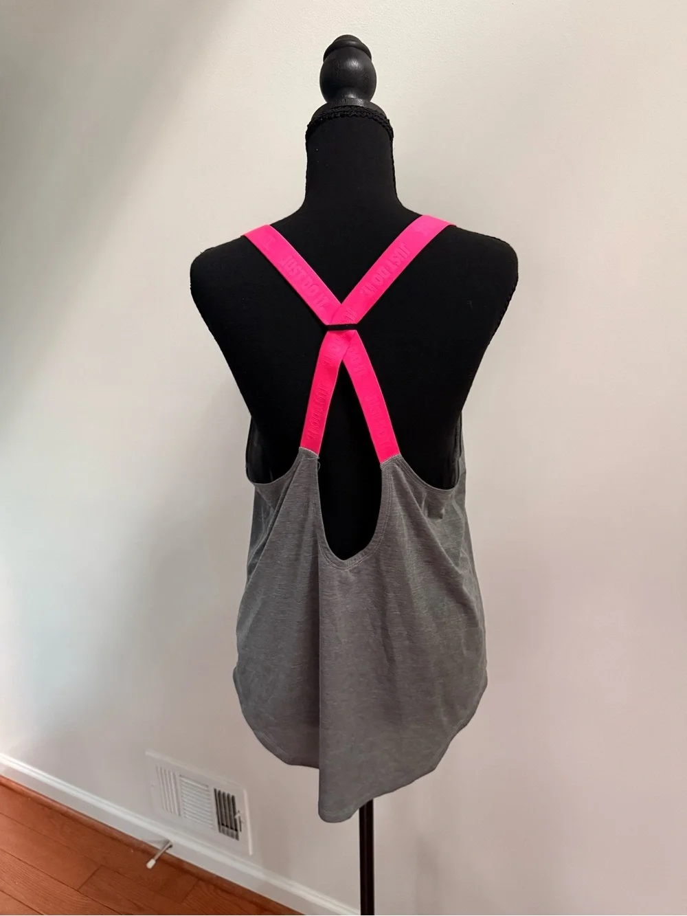 Nike Gray Tank with Bright Pink Strappy Back